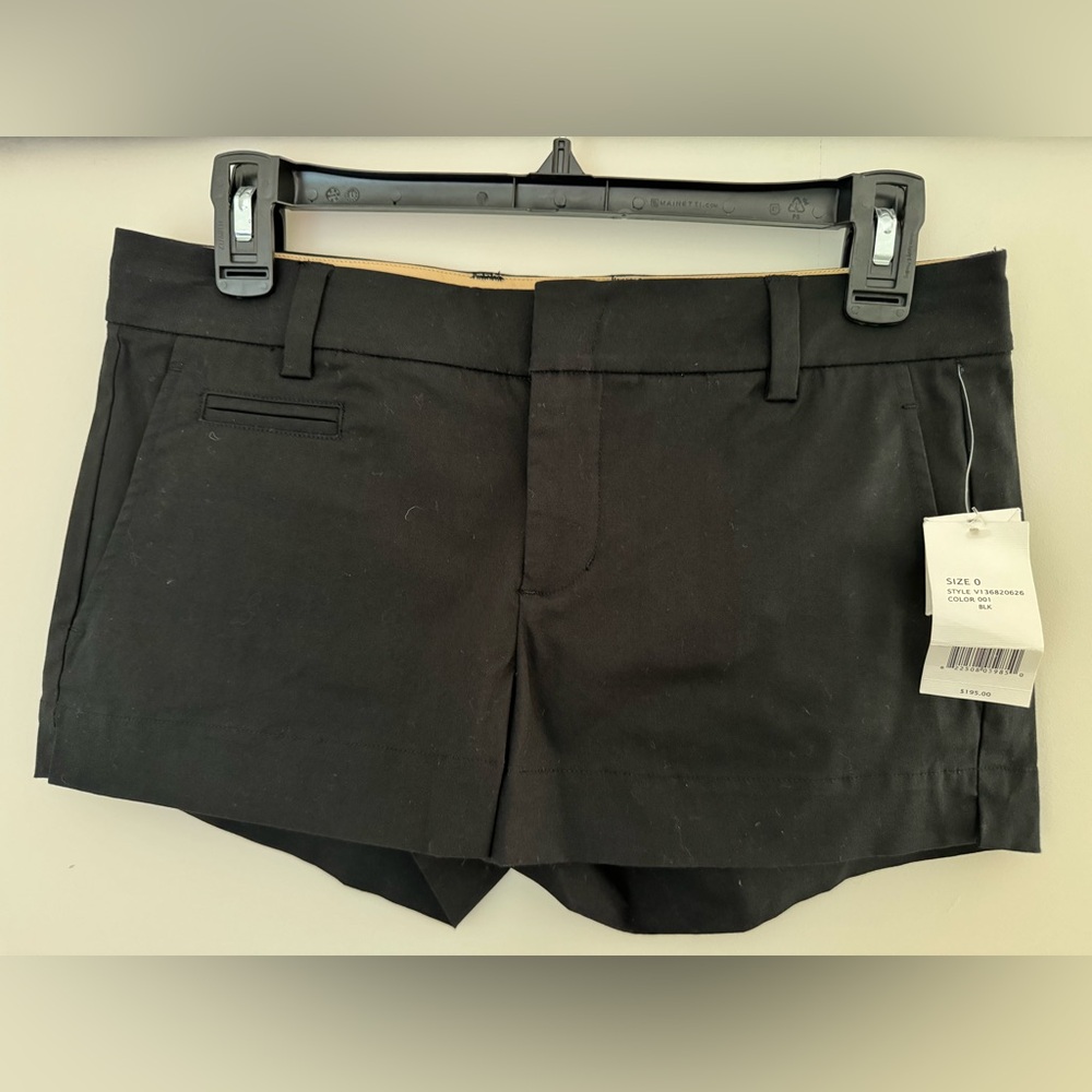 $195 NWT Vince Black Short Sz 0 98% Cotton 2% Spandex Side Pocket Back Pocket